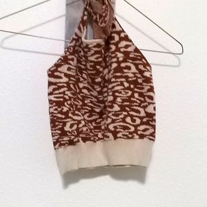 Halter Crop top Backless Tie up around the neck